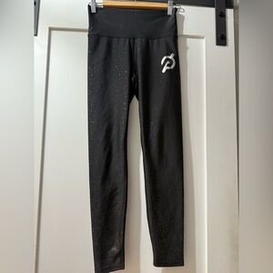 Black Peloton Sparkle Flex Leggings with Logo